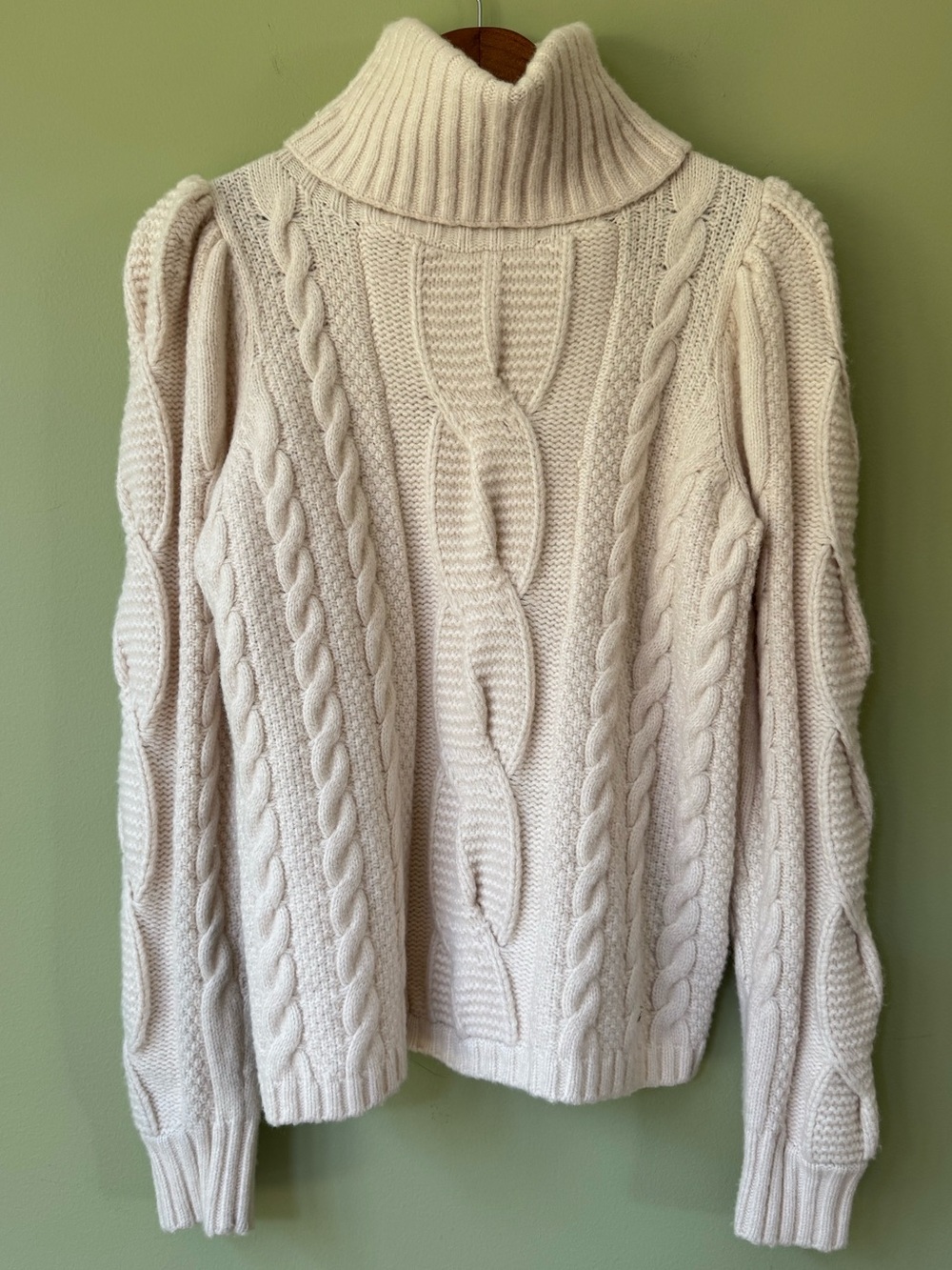 Ted Baker London Vvera Mix Cable Knit Wool Blend Chunky Cozy Turtleneck Sweater